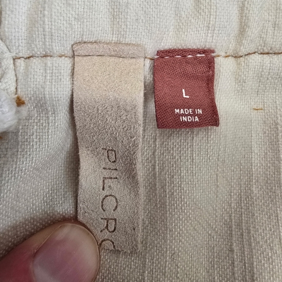 Anthropologie Pilcro Cropped Braided Corset Lace Up Tank Top Cream Large - Picture 9 of 9